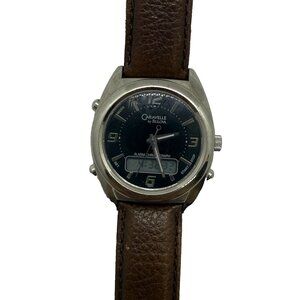 Bulova Caravelle Analog Digital Watch Men 38mm Black Dial Silver Tone C877548